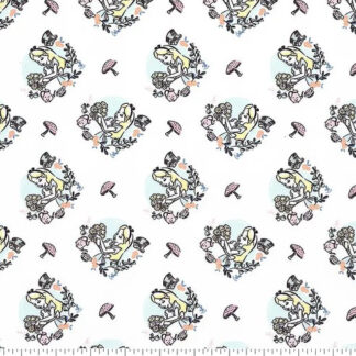 Disney Alice in Wonderland III Time For Tea White 85020405-01 Cotton Quilting Fabric 1/2 YARD