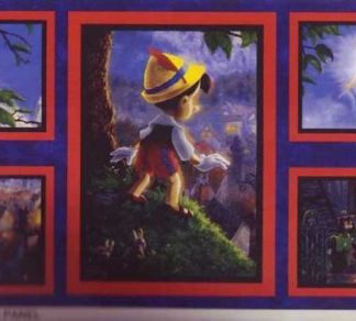 Pinocchio Wish Upon A Star Thomas Kinkade Cotton Quilting Fabric Panel