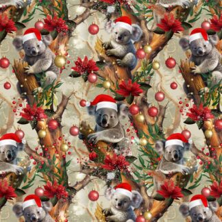 Christmas Koalas 5101E Cotton Quilting Fabric 50ms