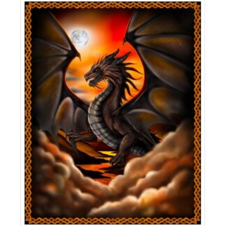 Fire and Fury Dragon Sunset 81720/101 Cotton Quilting Fabric 36 Inch Panel